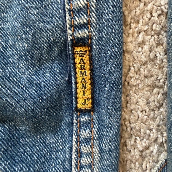 Armani Jeans Men’s Denim Jacket Size L 100% Cotton SIMINT Industria Small Flaw - Picture 5 of 13